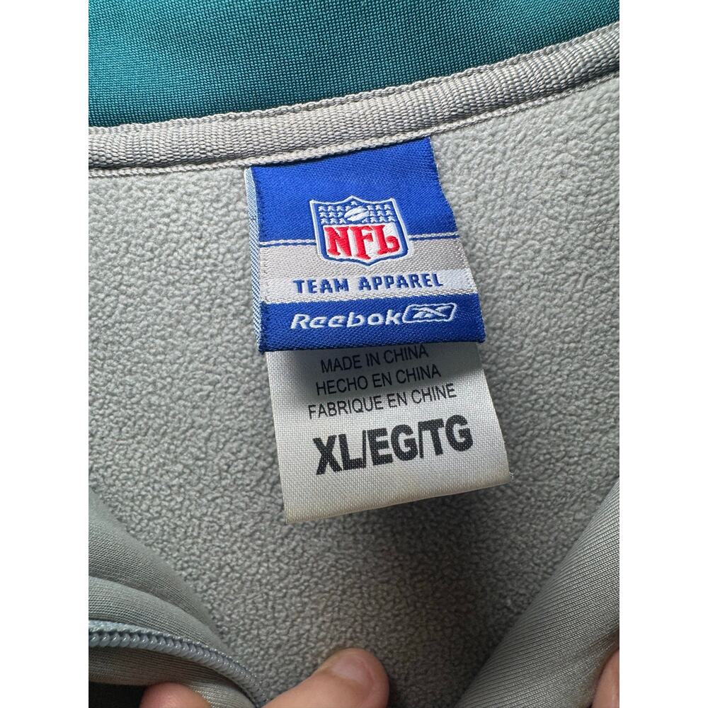 Vintage Reebok Philadelphia Eagles 1/4 Zip Fleece Pullover Gray Men's XL Y2K - Picture 4 of 12